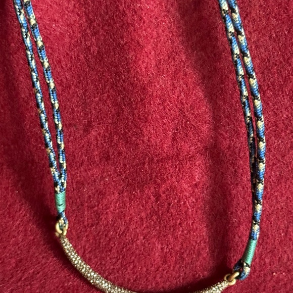 J.Crew Braided Rope Necklace Choker with Rhinestone-Encrusted Bar - Picture 11 of 11